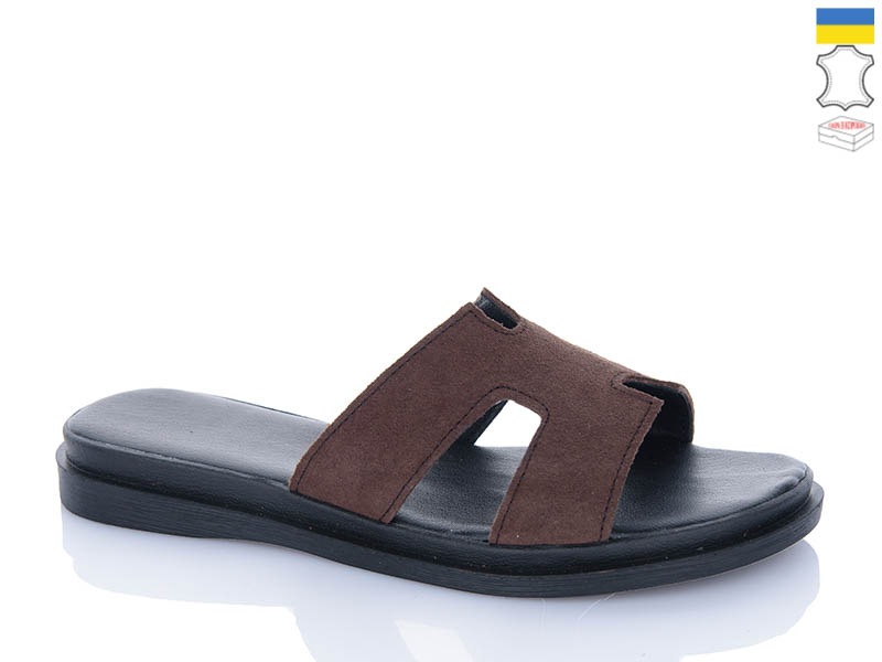 Шлепанцы Garti (36-40) 94 корич замш (лето)