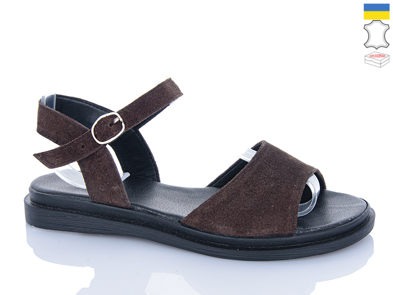 Босоножки Sali (36-40) 508 коричневий з чор-п. (лето)