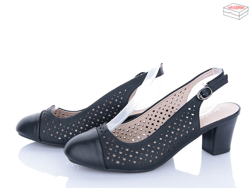 Босоножки QQ Shoes (36-41) CO7 black (лето)