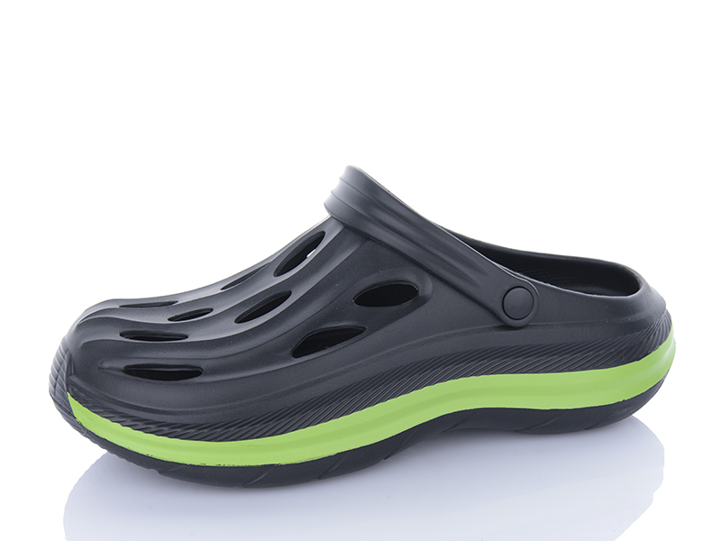 Кроксы Alimama (40-45) 802 black-green (лето)