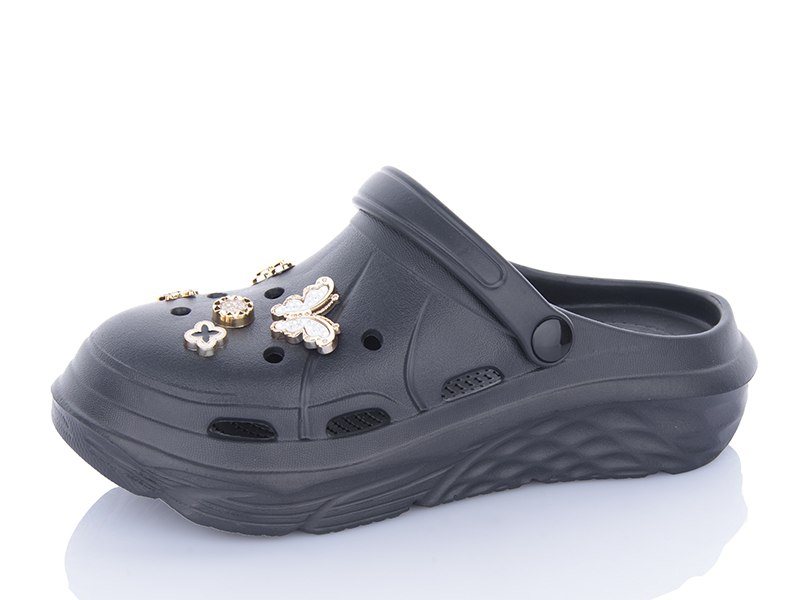 Кроксы Alimama (36-41) 818 black (лето)