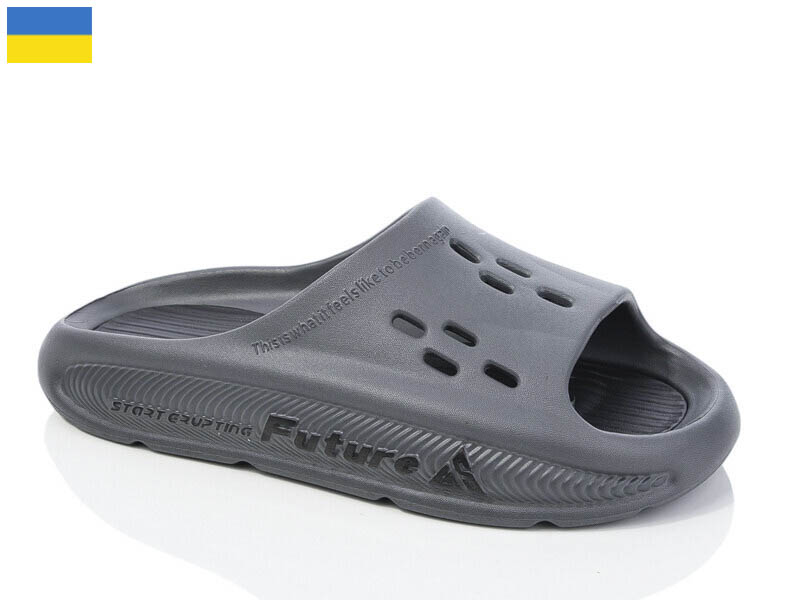Шлепанцы DeMur (41-45) L136DG сірий (лето)