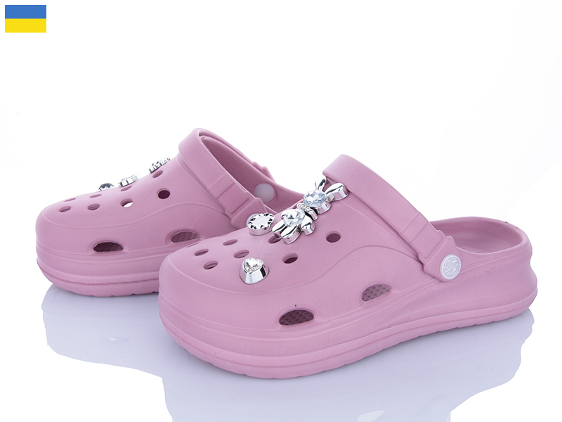 Кроксы Inblu (37-41) F652 пудра (лето)