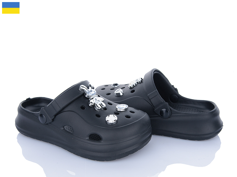 Кроксы Inblu (37-41) F652 чорний (лето)