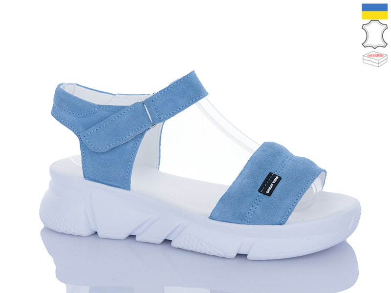 Босоножки Sali (36-40) 1708-1 блакитний з біл-п. (лето)