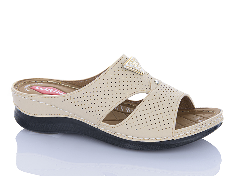 Шлепанцы Sali One (37-41) 830 бежевий (лето)