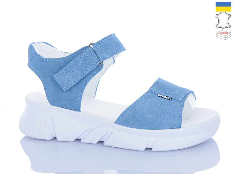 Босоножки Sali (36-40) 1704-1 блакитний з біл-п. (лето)
