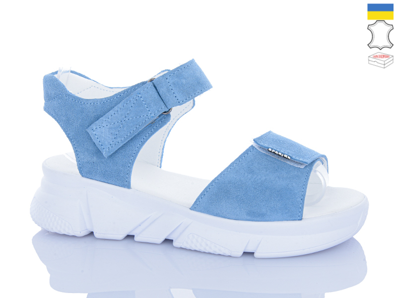 Босоножки Sali (36-40) 1707-1 блакитний з біл-п. (лето)
