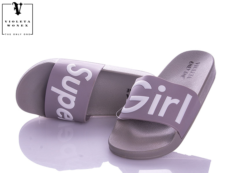 Шлепанцы VIOLETA (36-41) 8-305 grey (лето)