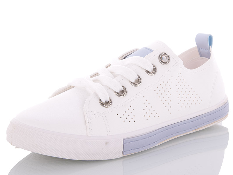Кеды Yuemingzu (36-41) HB53 white-l.blue (лето)