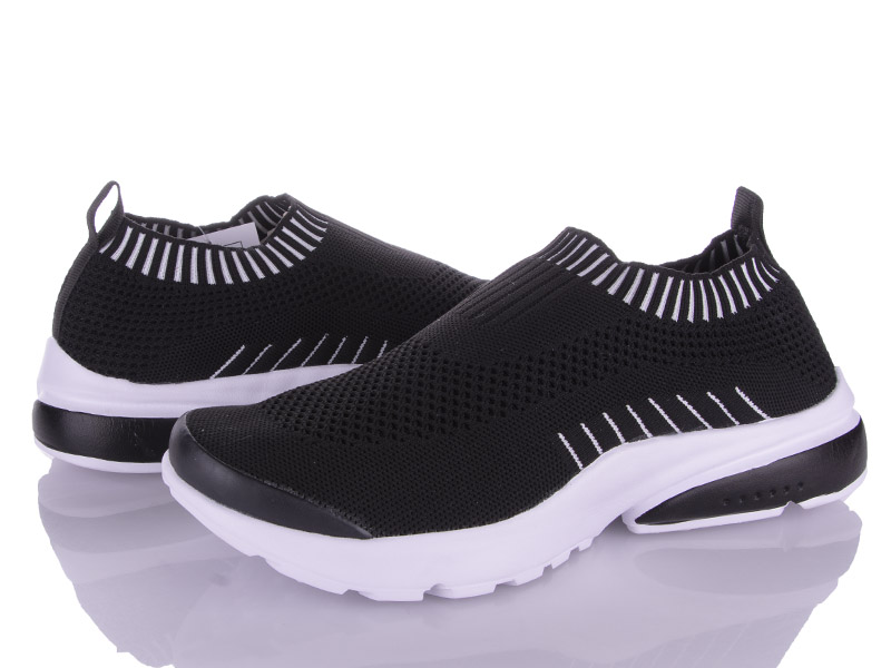 Кроссовки VIOLETA (40-45) 24-109 black-white (лето)