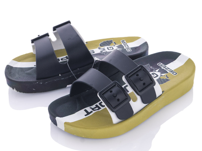 Шлепанцы VIOLETA (30-35) 12329 black-khaki (лето)