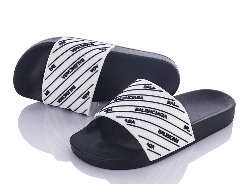 Шлепанцы VIOLETA (36-41) Q115-L33-21 black-white (лето)