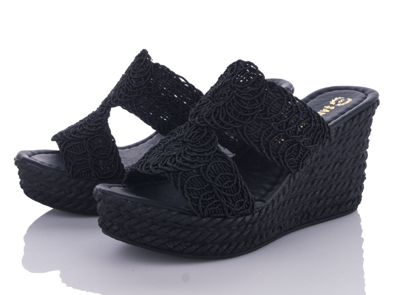 Шлепанцы VIOLETA (36-40) 15001 black (лето)