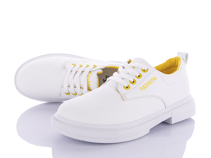 Туфли VIOLETA (36-41) 169-13 white-yellow (деми)
