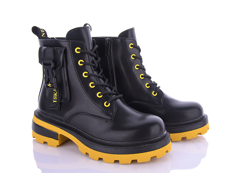 Ботинки VIOLETA (36-41) 197-36 black-yellow (деми)