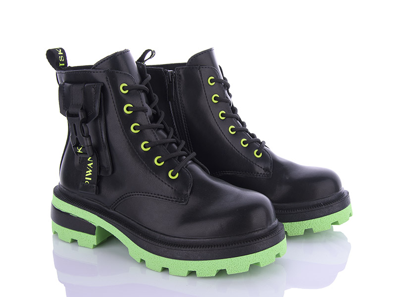 Ботинки VIOLETA (36-41) 197-36 black-green (деми)