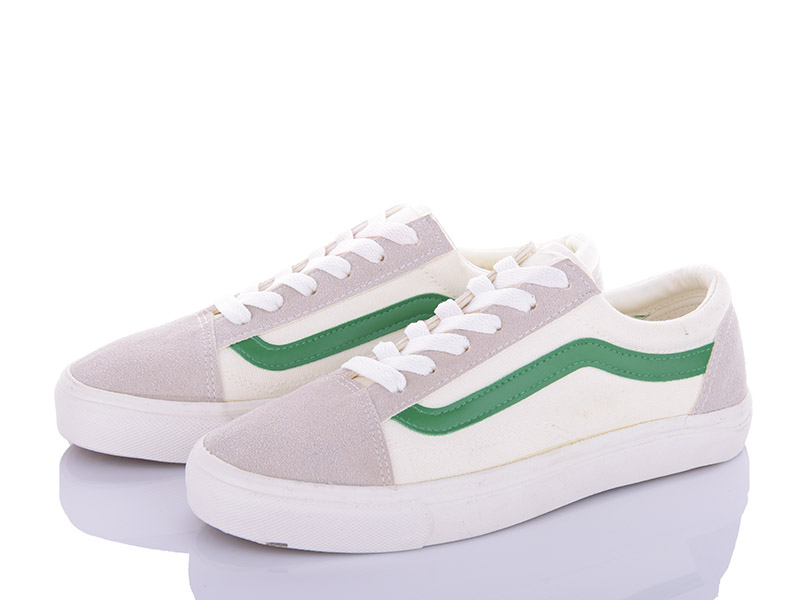 Кеды VIOLETA (35-40) S4-A801 white-green (деми)