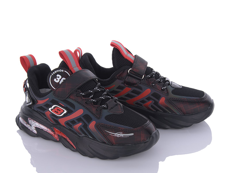 Кроссовки VIOLETA (32-37) G19-5015 black-red (деми)
