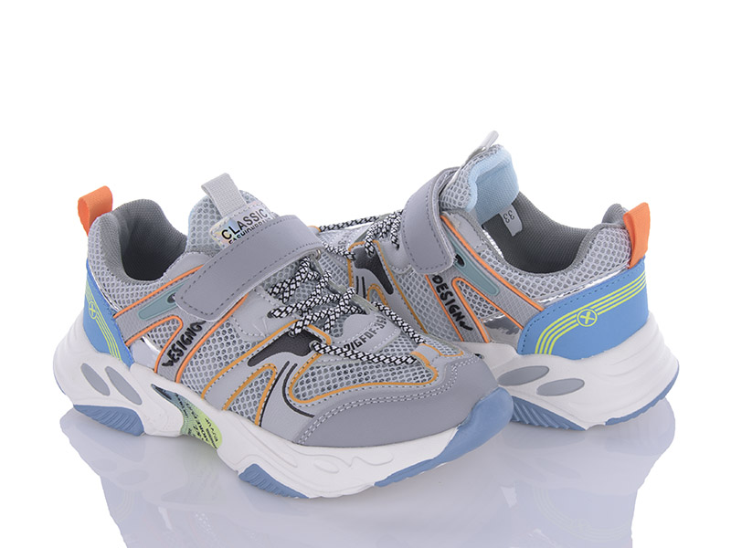 Кроссовки VIOLETA (32-37) G23-806-1 grey-blue (лето)