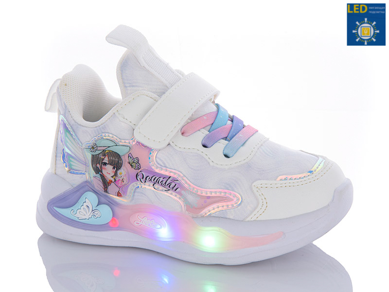 Кроссовки Леопард (26-31) 72-B2 LED (деми)