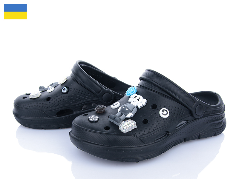 Кроксы Roks (36-41) Dago 426 чорний (лето)