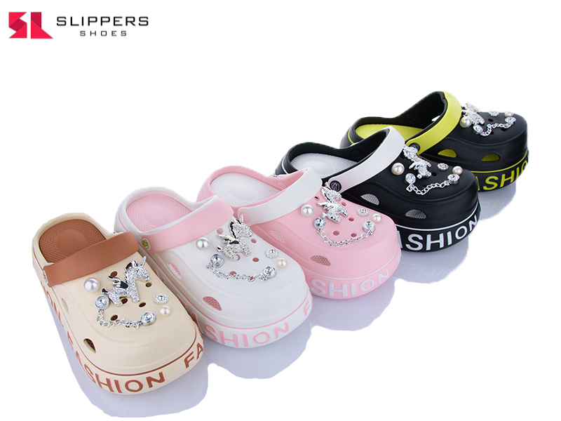 Кроксы Slipers (36-41) 24-117 mix (лето)