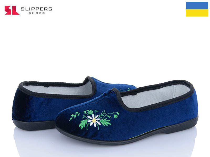 Тапочки Slipers (37-41) Гофра квітка синій (деми)