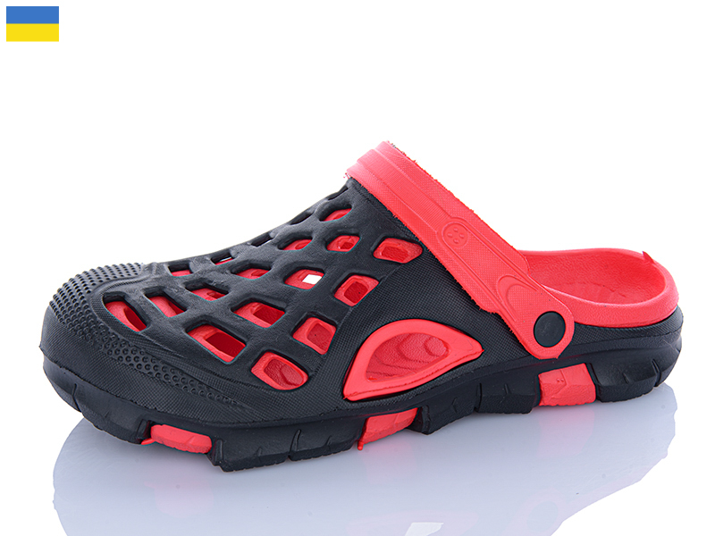 Кроксы Sanlin2 (40-45) B308 чорний-червоний (лето)
