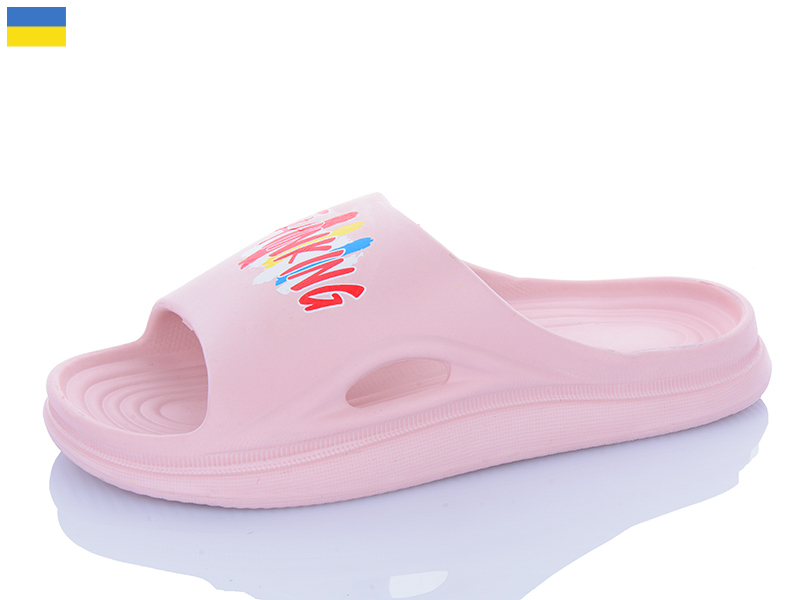 Шлепанцы ALEX M&L (36-41) ML113 пудра принт ассорті (лето)
