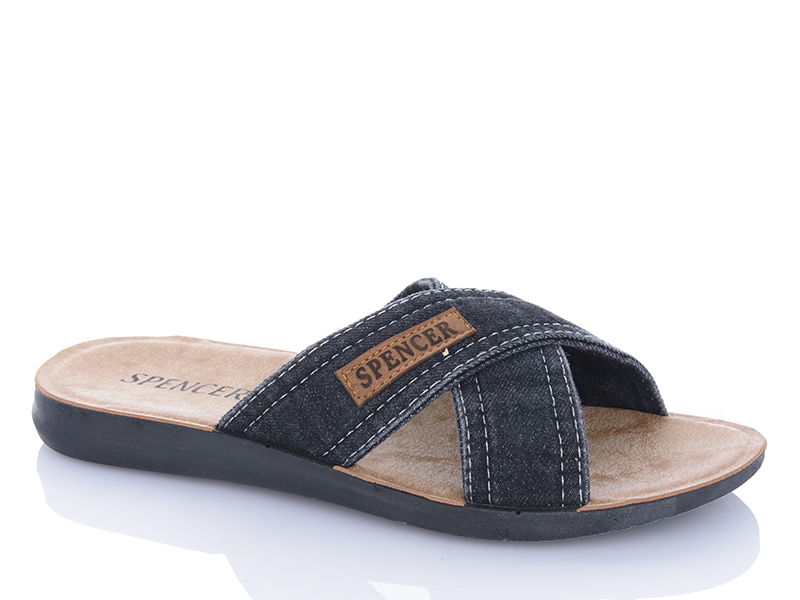 Шлепанцы QQ Shoes (40-45) 301 black (лето)
