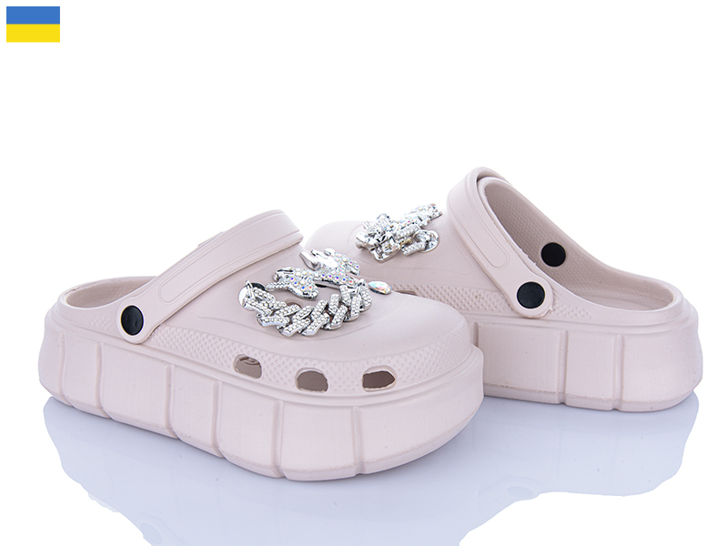 Кроксы Roks (36-40) 152-21 бежевий (лето)