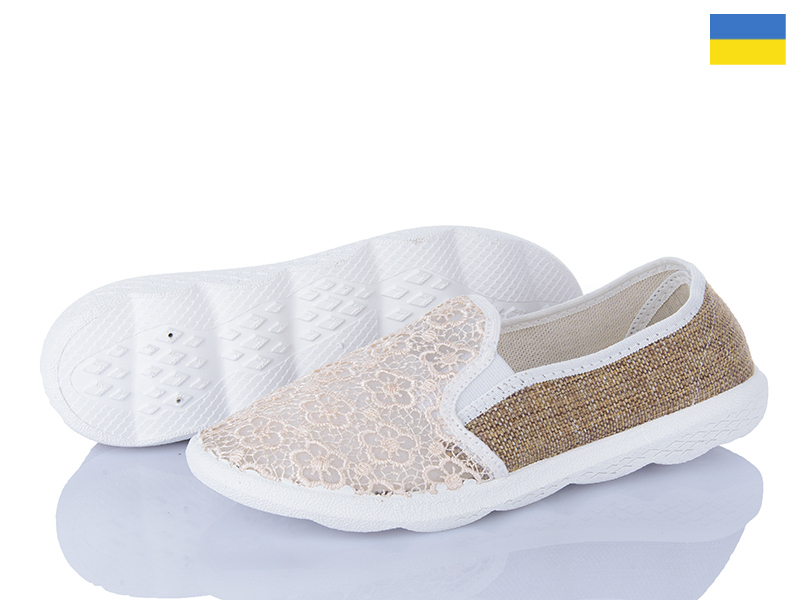 Слипоны Kindzer (36-41) 203 сітка бежевий (лето)