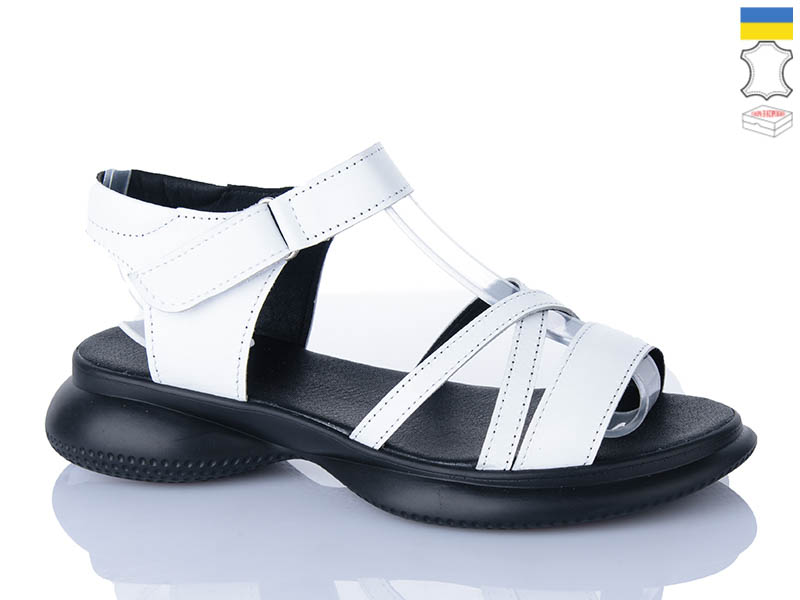 Босоножки Sali (36-40) 115 білий чор-п. (лето)