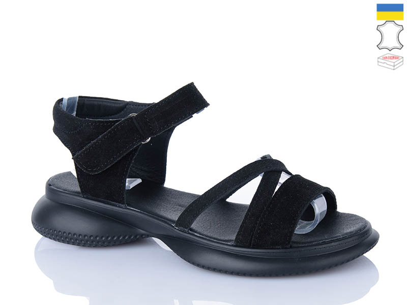 Босоножки Sali (36-40) 115 чорний з чор-п. (лето)