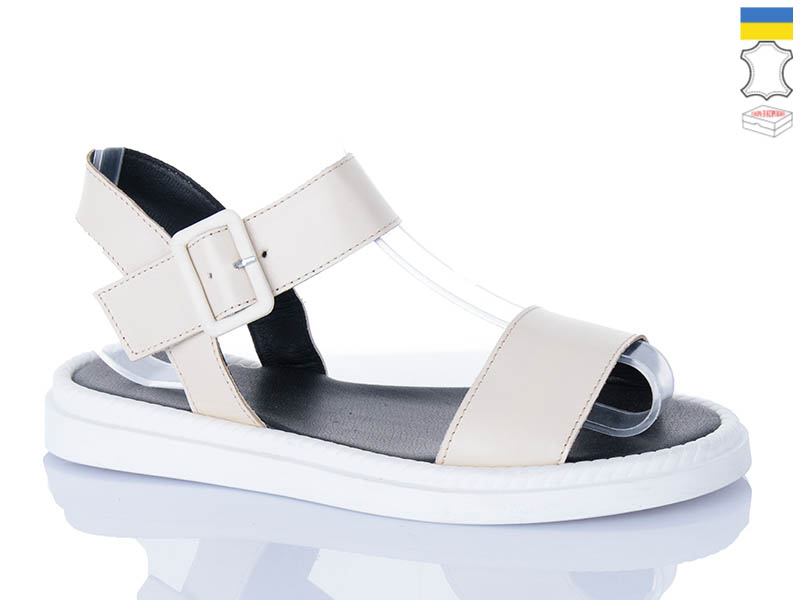Босоножки Sali (37-41) 913 бежевий біл-п. (лето)