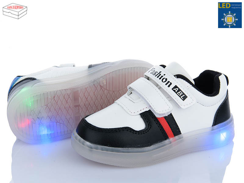 Кроссовки Wei Wei (26-30) 10-2 black LED (деми)