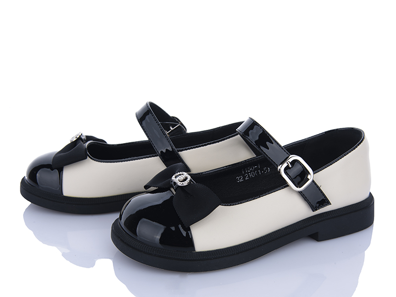 Туфли Clibee (31-37) MC1150 black-beige (деми)