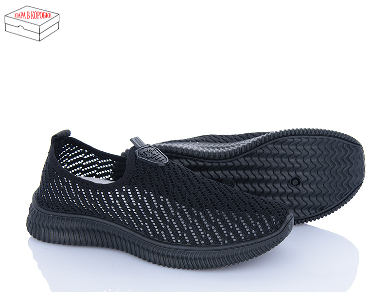 Кроссовки Rama (36-41) 80-10 black (лето)