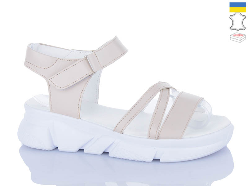 Босоножки Sali (36-40) 116 бежевий біл-п. (лето)