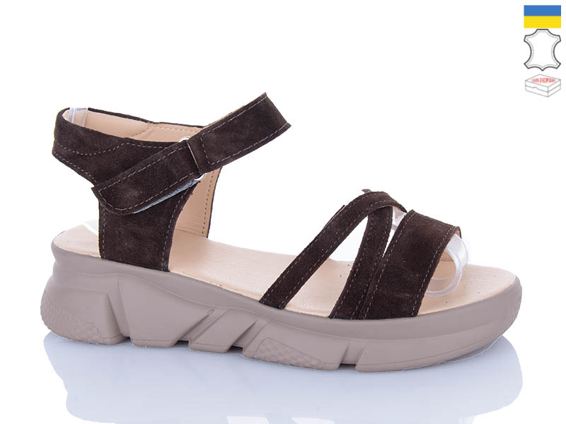 Босоножки Sali (36-40) 116 коричневий з кап-п. (лето)