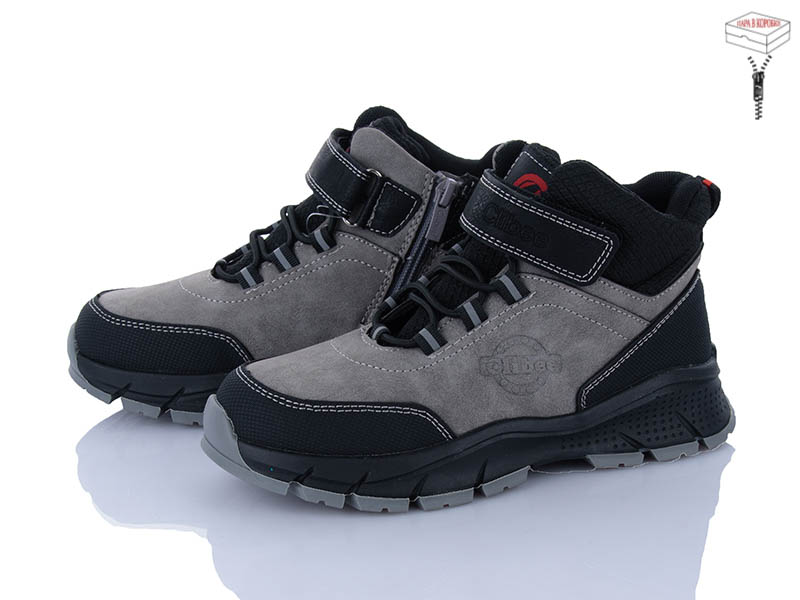 Ботинки Цветик (32-37) KC520 grey-black (деми)