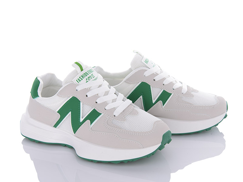 Кроссовки VIOLETA (36-40) 176-8-176-24 white-green (деми)