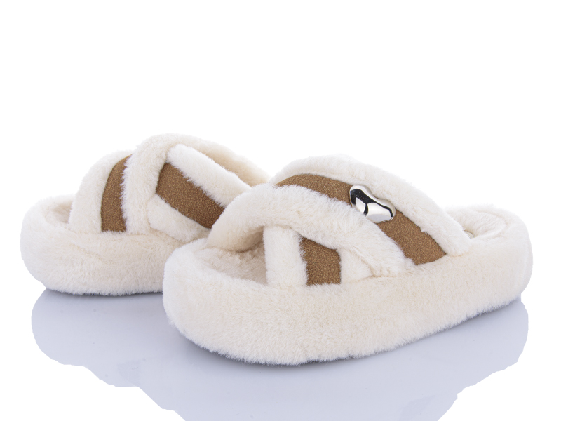 Тапочки Clibee (35-40) M998 beige (зима)
