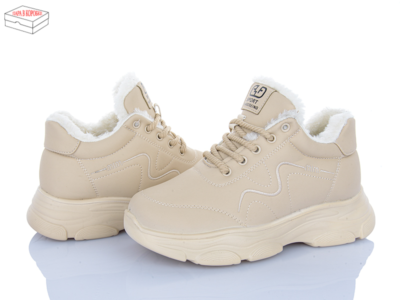 Кроссовки Yuemingzu (37-41) 2052 beige (зима)