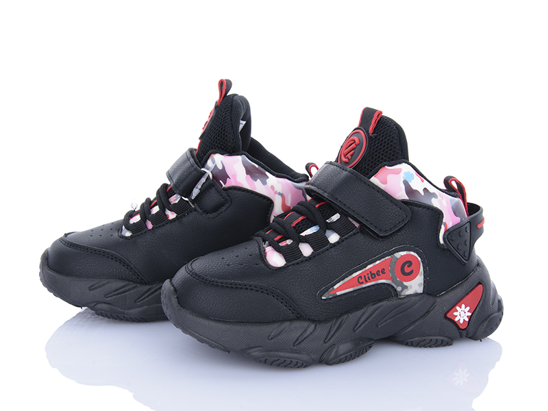 Кроссовки Clibee (26-31) EC79-1 black-red (деми)