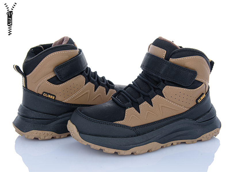 Ботинки Clibee (32-37) KC598 khaki-black (деми)