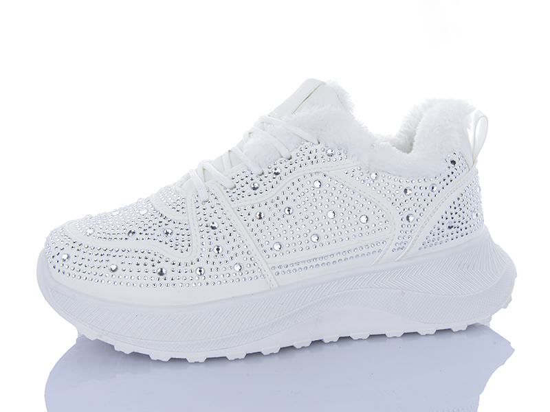Кроссовки ABA (36-41) G27-2 white (зима)