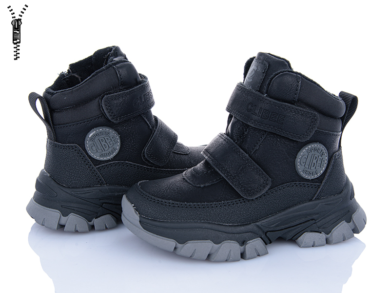 Ботинки Apawwa (26-31) HB399 black-grey (зима)