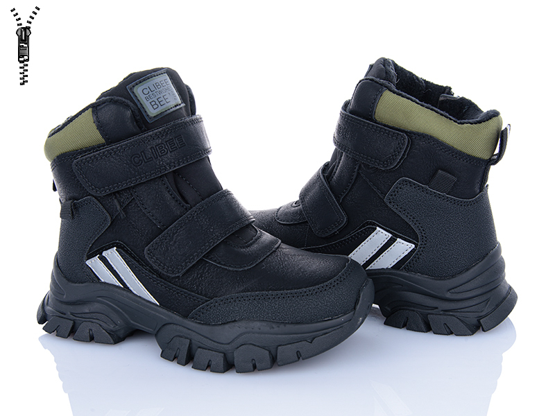 Ботинки Apawwa (32-37) HC383 black-a.green (зима)